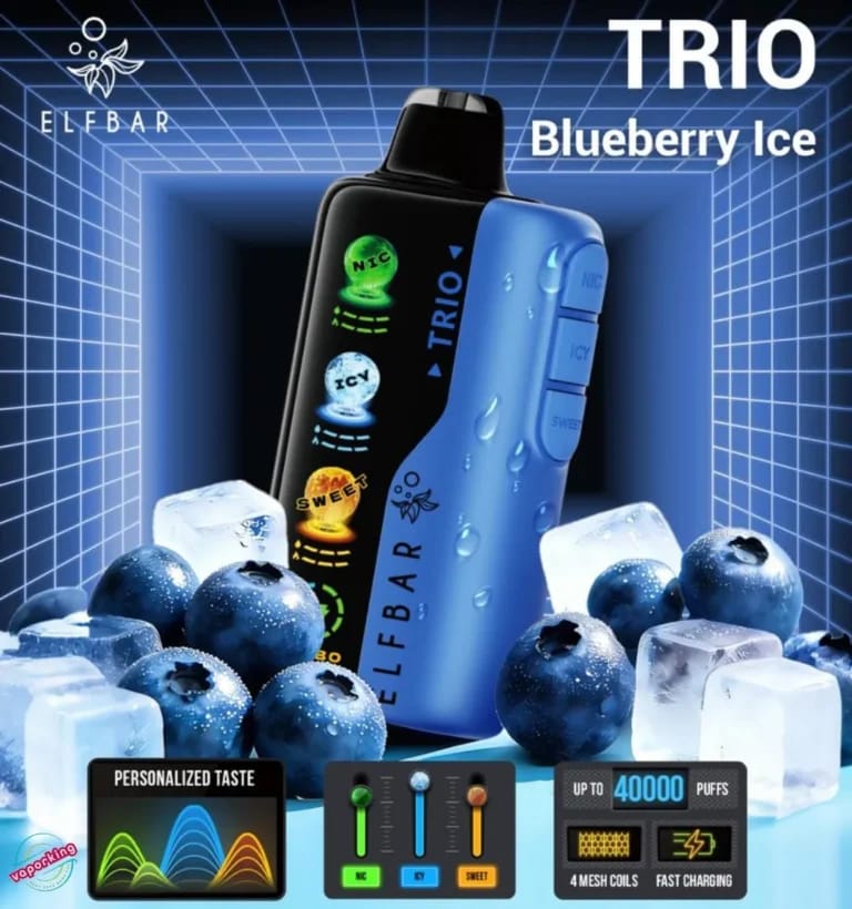 Elf Bar TRIO 40000 Puffs – Blueberry Ice