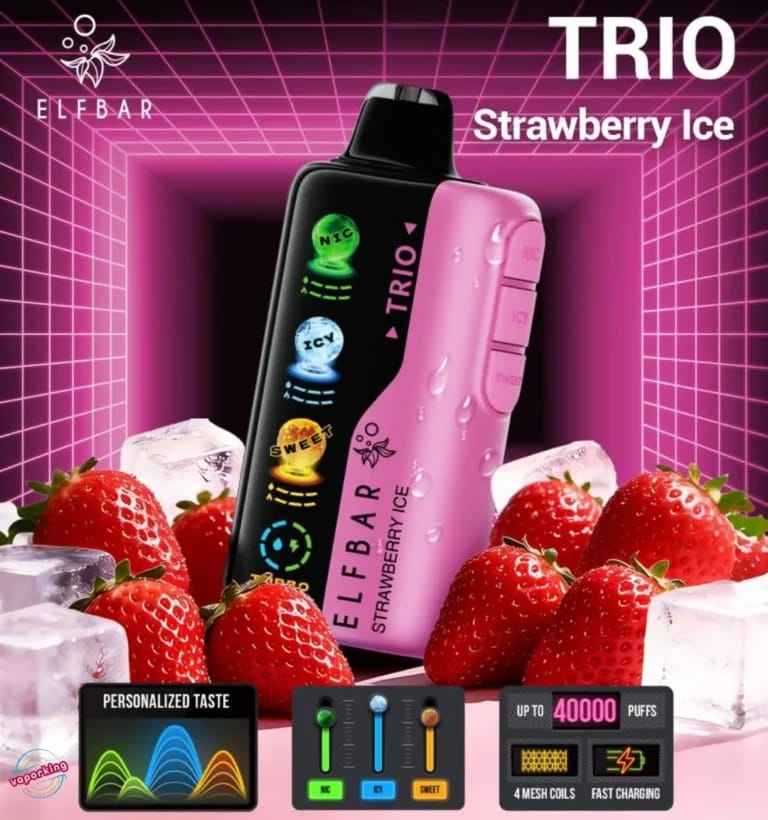 Elf Bar TRIO 40000 Puffs – Strawberry Ice