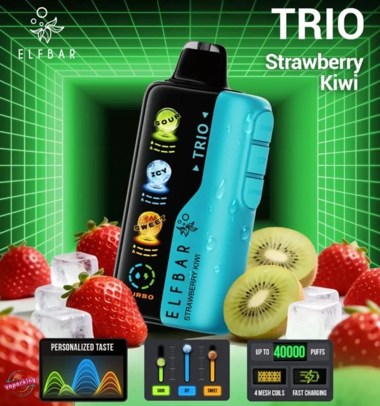 Elf Bar TRIO 40000 Puffs – Strawberry Kiwi