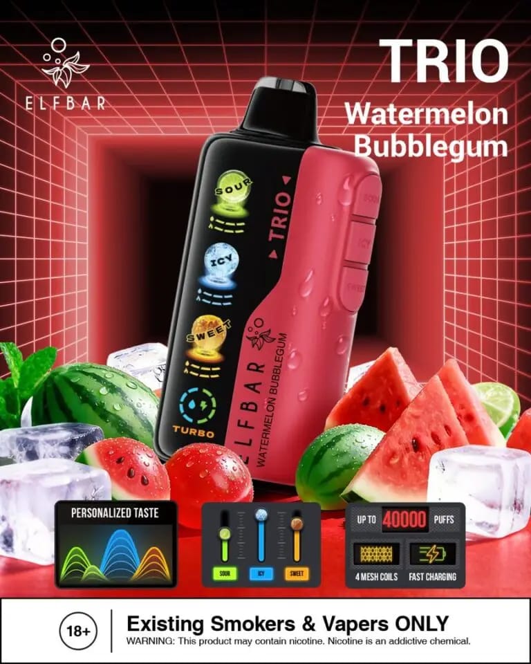 Elf Bar TRIO – Watermelon Bubblegum – 40k Puff