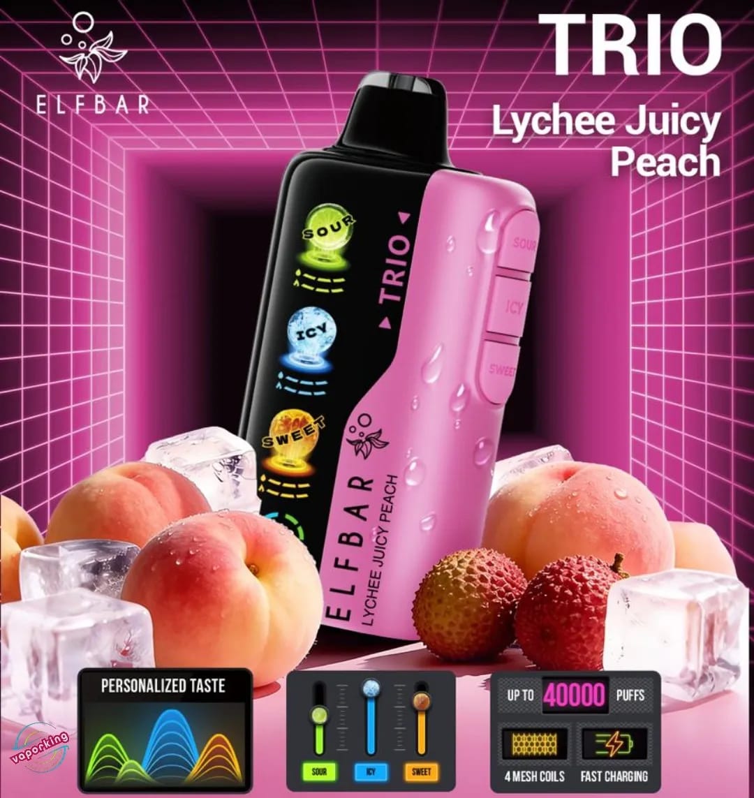Elf Bar Trio – Lychee Juicy Peach – 40k Puffs