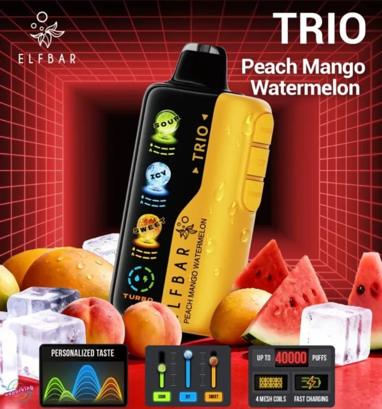 Elf Bar Trio – Peach Mango Watermelon – 40k Puffs
