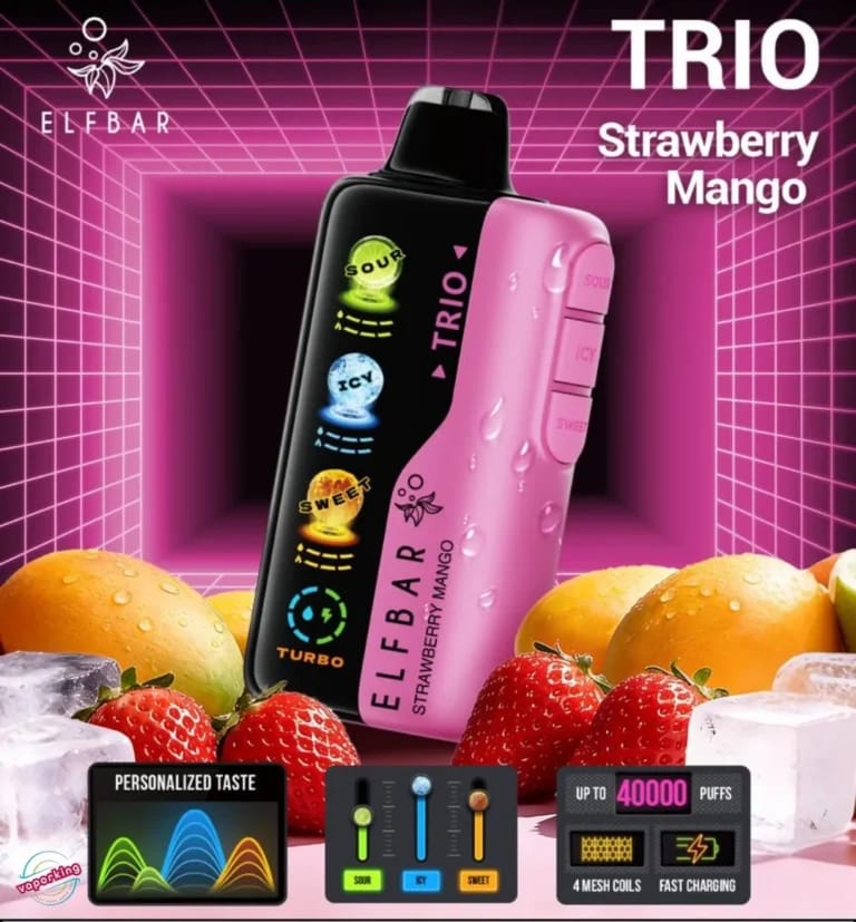 Elf Bar Trio – Strawberry Mango – 40k Puffs